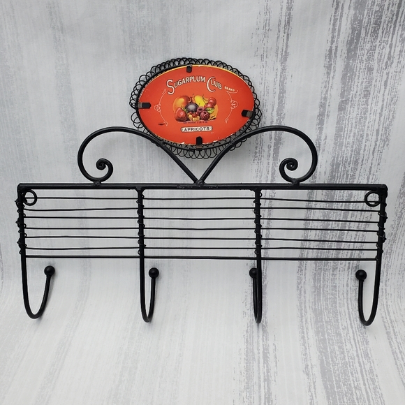 Kitchen Towel Hook Metal- Honeysweet Brand Strawberry Apricots Reversible Sign - Picture 6 of 7